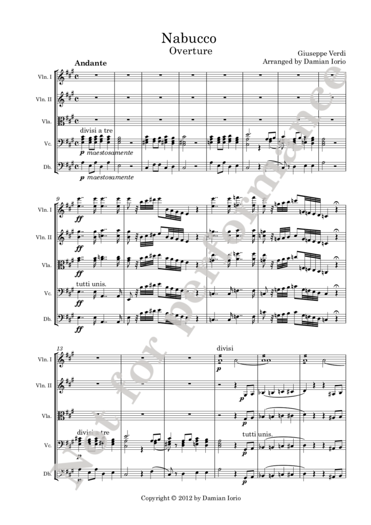 Verdi Nabucco Overture Sfera Publishing