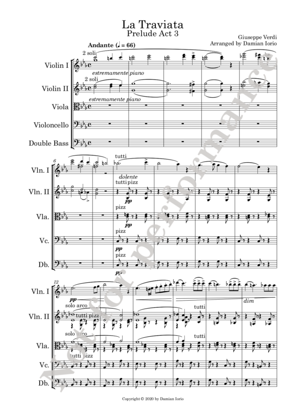 Traviata preludio Act 3 score watermark